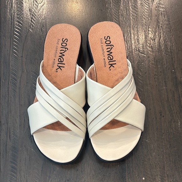 SoftWalk 5 Women's Tillman Bone White Slide Sandals - Picture 4 of 11